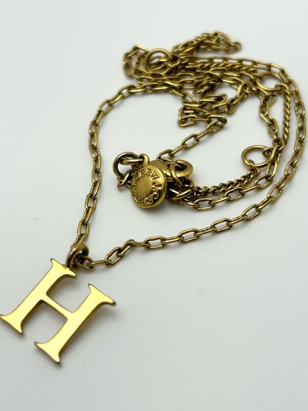 J. Crew Initial H Gold Necklace